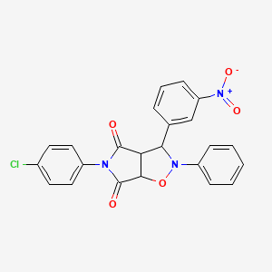 5-(4-chlorophenyl)-3-(3-nitrophenyl)-2-phenyldihydro-2H-pyrrolo[3,4-d]isoxazole-4,6(5H,6aH)-dione