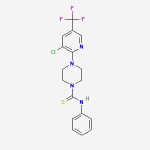 molecular formula C17H16ClF3N4S B2724385 4-[3-chloro-5-(trifluoromethyl)pyridin-2-yl]-N-phenylpiperazine-1-carbothioamide CAS No. 260442-65-7