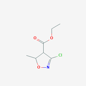 molecular formula C7H10ClNO3 B2724387 Ethyl 3-chloro-5-methyl-4,5-dihydro-1,2-oxazole-4-carboxylate CAS No. 201138-38-7