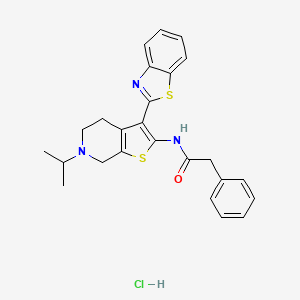 N-(3-(benzo[d]thiazol-2-yl)-6-isopropyl-4,5,6,7-tetrahydrothieno[2,3-c]pyridin-2-yl)-2-phenylacetamide hydrochloride