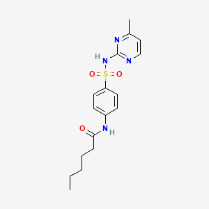 molecular formula C17H22N4O3S B2724406 N-{4-[(4-methylpyrimidin-2-yl)sulfamoyl]phenyl}hexanamide CAS No. 364624-04-4