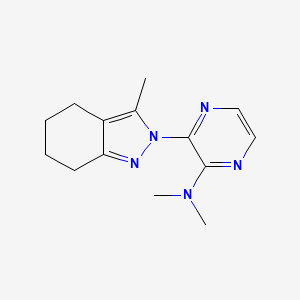 molecular formula C14H19N5 B2724408 N,N-dimethyl-3-(3-methyl-4,5,6,7-tetrahydro-2H-indazol-2-yl)pyrazin-2-amine CAS No. 2415541-13-6