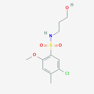 molecular formula C11H16ClNO4S B272441 5-chloro-N-(3-hydroxypropyl)-2-methoxy-4-methylbenzenesulfonamide 