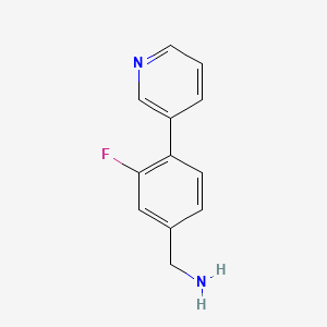 molecular formula C12H11FN2 B2724414 (3-Fluoro-4-(pyridin-3-yl)phenyl)methanamine CAS No. 1214371-43-3