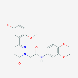 molecular formula C22H21N3O6 B2724424 N-(2,3-dihydrobenzo[b][1,4]dioxin-6-yl)-2-(3-(2,5-dimethoxyphenyl)-6-oxopyridazin-1(6H)-yl)acetamide CAS No. 941973-33-7