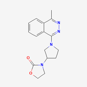 molecular formula C16H18N4O2 B2724425 3-[1-(4-Methylphthalazin-1-yl)pyrrolidin-3-yl]-1,3-oxazolidin-2-one CAS No. 2380041-33-6