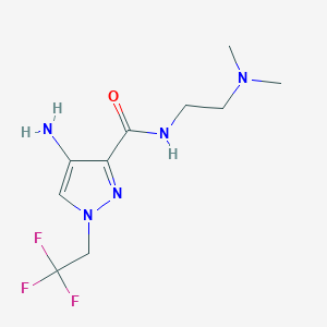 molecular formula C10H16F3N5O B2724426 4-Amino-N-[2-(dimethylamino)ethyl]-1-(2,2,2-trifluoroethyl)-1H-pyrazole-3-carboxamide CAS No. 2101198-72-3