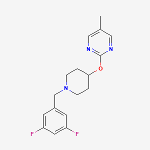 molecular formula C17H19F2N3O B2724427 2-[1-[(3,5-Difluorophenyl)methyl]piperidin-4-yl]oxy-5-methylpyrimidine CAS No. 2379995-75-0