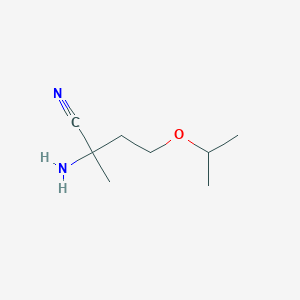 molecular formula C8H16N2O B2724430 2-Amino-2-methyl-4-(propan-2-yloxy)butanenitrile CAS No. 1247180-91-1