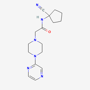 molecular formula C16H22N6O B2724443 N-(1-cyanocyclopentyl)-2-[4-(pyrazin-2-yl)piperazin-1-yl]acetamide CAS No. 1223172-27-7