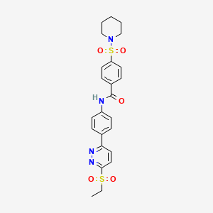 molecular formula C24H26N4O5S2 B2724444 N-(4-(6-(ethylsulfonyl)pyridazin-3-yl)phenyl)-4-(piperidin-1-ylsulfonyl)benzamide CAS No. 921545-19-9