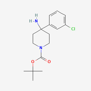 molecular formula C16H23ClN2O2 B2724445 Tert-butyl 4-amino-4-(3-chlorophenyl)piperidine-1-carboxylate CAS No. 1779125-61-9