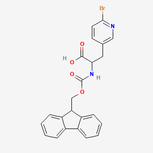 molecular formula C23H19BrN2O4 B2724462 3-(6-Bromopyridin-3-yl)-2-(9H-fluoren-9-ylmethoxycarbonylamino)propanoic acid CAS No. 1379836-65-3