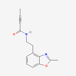 molecular formula C14H14N2O2 B2724475 N-[2-(2-Methyl-1,3-benzoxazol-4-yl)ethyl]but-2-ynamide CAS No. 2411274-12-7