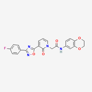molecular formula C23H17FN4O5 B2724476 N-(2,3-dihydrobenzo[b][1,4]dioxin-6-yl)-2-(3-(3-(4-fluorophenyl)-1,2,4-oxadiazol-5-yl)-2-oxopyridin-1(2H)-yl)acetamide CAS No. 1251695-72-3