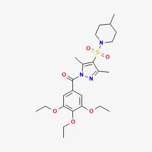 1-{[3,5-dimethyl-1-(3,4,5-triethoxybenzoyl)-1H-pyrazol-4-yl]sulfonyl}-4-methylpiperidine
