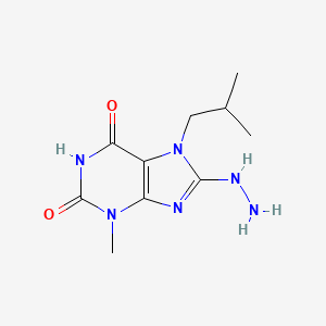 molecular formula C10H16N6O2 B2724498 8-Hydrazinyl-3-methyl-7-(2-methylpropyl)purine-2,6-dione CAS No. 123980-59-6