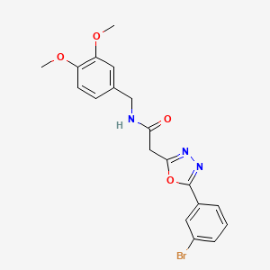 2-(5-(3-bromophenyl)-1,3,4-oxadiazol-2-yl)-N-(3,4-dimethoxybenzyl)acetamide