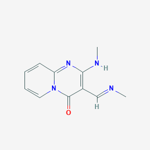 molecular formula C11H12N4O B2724501 2-(甲基氨基)-3-[(1E)-(甲基亚胺)甲基]-4H-吡啶并[1,2-a]嘧啶-4-酮 CAS No. 1321983-16-7