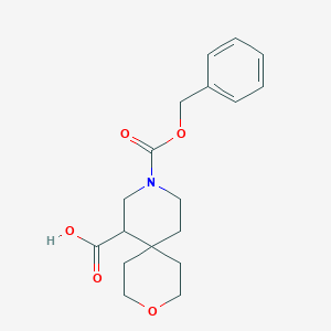molecular formula C18H23NO5 B2724514 9-Phenylmethoxycarbonyl-3-oxa-9-azaspiro[5.5]undecane-11-carboxylic acid CAS No. 2287272-12-0