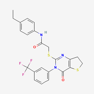 N-(4-ethylphenyl)-2-((4-oxo-3-(3-(trifluoromethyl)phenyl)-3,4,6,7-tetrahydrothieno[3,2-d]pyrimidin-2-yl)thio)acetamide