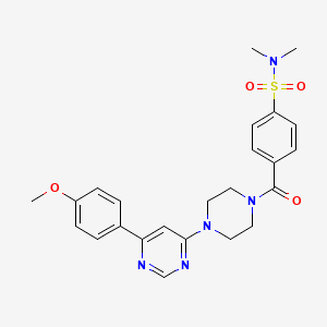 molecular formula C24H27N5O4S B2724524 4-(4-(6-(4-甲氧基苯基)嘧啶-4-基)哌嗪-1-甲酰基)-N,N-二甲基苯磺酰胺 CAS No. 1351589-21-3