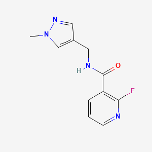 molecular formula C11H11FN4O B2724533 2-Fluoro-N-[(1-methylpyrazol-4-yl)methyl]pyridine-3-carboxamide CAS No. 1933789-28-6