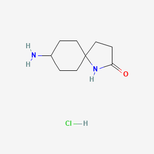 molecular formula C9H17ClN2O B2724546 8-Amino-1-azaspiro[4.5]decan-2-one hydrochloride CAS No. 1251008-10-2; 1992917-25-5