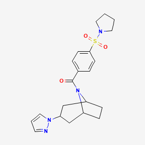 ((1R,5S)-3-(1H-pyrazol-1-yl)-8-azabicyclo[3.2.1]octan-8-yl)(4-(pyrrolidin-1-ylsulfonyl)phenyl)methanone