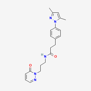3-(4-(3,5-dimethyl-1H-pyrazol-1-yl)phenyl)-N-(3-(6-oxopyridazin-1(6H)-yl)propyl)propanamide
