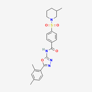 N-(5-(2,4-dimethylphenyl)-1,3,4-oxadiazol-2-yl)-4-((3-methylpiperidin-1-yl)sulfonyl)benzamide