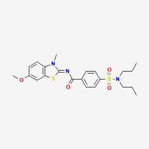 molecular formula C22H27N3O4S2 B2724575 (E)-4-(N,N-dipropylsulfamoyl)-N-(6-methoxy-3-methylbenzo[d]thiazol-2(3H)-ylidene)benzamide CAS No. 850781-98-5