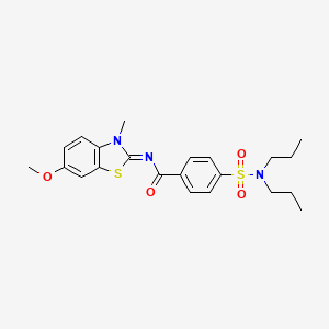 molecular formula C22H27N3O4S2 B2724575 (E)-4-(N,N-二丙基磺酰氨基)-N-(6-甲氧基-3-甲基苯并[d]噻唑-2(3H)-基亚)苯甲酰胺 CAS No. 850781-98-5