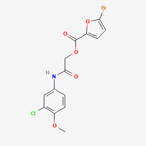 molecular formula C14H11BrClNO5 B2724577 2-((3-Chloro-4-methoxyphenyl)amino)-2-oxoethyl 5-bromofuran-2-carboxylate CAS No. 386277-55-0