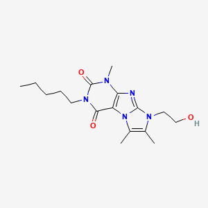 molecular formula C17H25N5O3 B2724582 6-(2-Hydroxyethyl)-4,7,8-trimethyl-2-pentylpurino[7,8-a]imidazole-1,3-dione CAS No. 927591-03-5