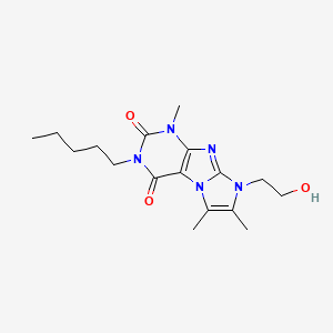 molecular formula C17H25N5O3 B2724582 6-(2-羟乙基)-4,7,8-三甲基-2-戊基嘌呤[7,8-a]咪唑-1,3-二酮 CAS No. 927591-03-5