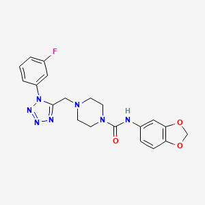 N-(benzo[d][1,3]dioxol-5-yl)-4-((1-(3-fluorophenyl)-1H-tetrazol-5-yl)methyl)piperazine-1-carboxamide