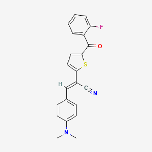 molecular formula C22H17FN2OS B2724587 3-(4-(二甲氨基)苯基)-2-(5-(2-氟苯甲酰)-2-噻吩基)丙烯腈 CAS No. 338966-67-9