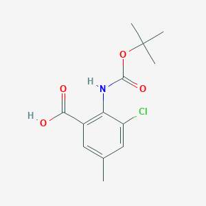 molecular formula C13H16ClNO4 B2724597 3-Chloro-5-methyl-2-[(2-methylpropan-2-yl)oxycarbonylamino]benzoic acid CAS No. 2248319-78-8
