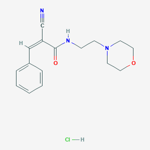 (Z)-2-Cyano-N-(2-morpholin-4-ylethyl)-3-phenylprop-2-enamide;hydrochloride