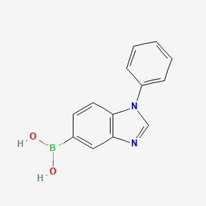 molecular formula C13H11BN2O2 B2724600 (1-Phenyl-1,3-benzodiazol-5-yl)boronic acid CAS No. 1803179-52-3