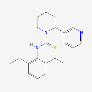molecular formula C21H27N3S B2724601 N-(2,6-diethylphenyl)-2-(pyridin-3-yl)piperidine-1-carbothioamide CAS No. 398995-82-9
