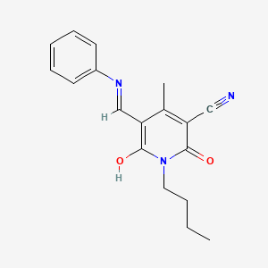 1-Butyl-1,2,5,6-tetrahydro-2,6-dioxo-4-methyl-5-(anilinomethylene)pyridine-3-carbonitrile
