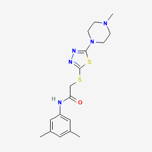 molecular formula C17H23N5OS2 B2724621 N-(3,5-dimethylphenyl)-2-((5-(4-methylpiperazin-1-yl)-1,3,4-thiadiazol-2-yl)thio)acetamide CAS No. 1105221-03-1