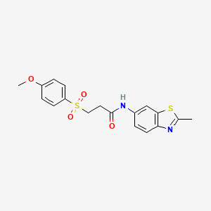 molecular formula C18H18N2O4S2 B2724636 3-((4-甲氧基苯基)磺酰)-N-(2-甲基苯并[d]噻嗪-6-基)丙酰胺 CAS No. 941908-25-4