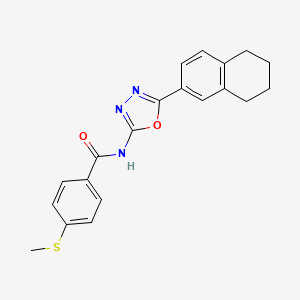 4-methylsulfanyl-N-[5-(5,6,7,8-tetrahydronaphthalen-2-yl)-1,3,4-oxadiazol-2-yl]benzamide
