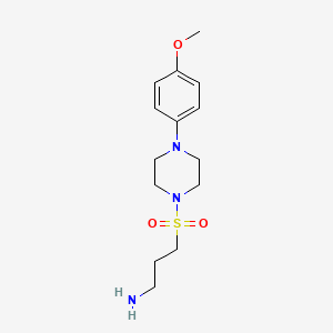 molecular formula C14H23N3O3S B2724641 3-((4-(4-Methoxyphenyl)piperazin-1-yl)sulfonyl)propan-1-amine CAS No. 1105190-76-8
