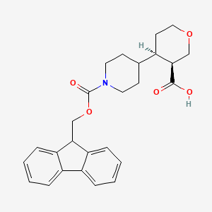 (3S,4R)-4-[1-(9H-Fluoren-9-ylmethoxycarbonyl)piperidin-4-yl]oxane-3-carboxylic acid