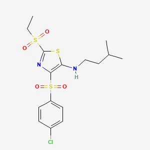 4-((4-chlorophenyl)sulfonyl)-2-(ethylsulfonyl)-N-isopentylthiazol-5-amine