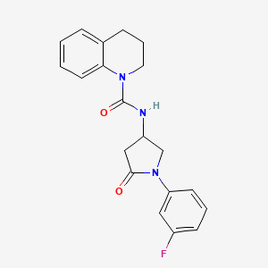 molecular formula C20H20FN3O2 B2724659 N-(1-(3-氟苯基)-5-氧代吡咯啉-3-基)-3,4-二氢喹啉-1(2H)-甲酰胺 CAS No. 887466-05-9